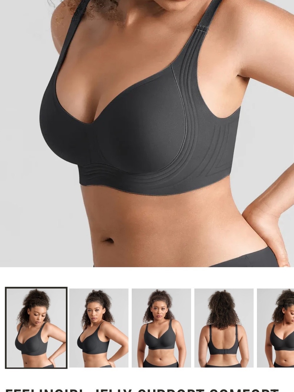 NEW! Feelingirl Wireless Full-Coverage Comfort Bra - Black